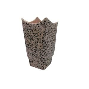 Mid Century Stanford Sebring Ohio Atomic Age Pottery Vase Pink and Gray